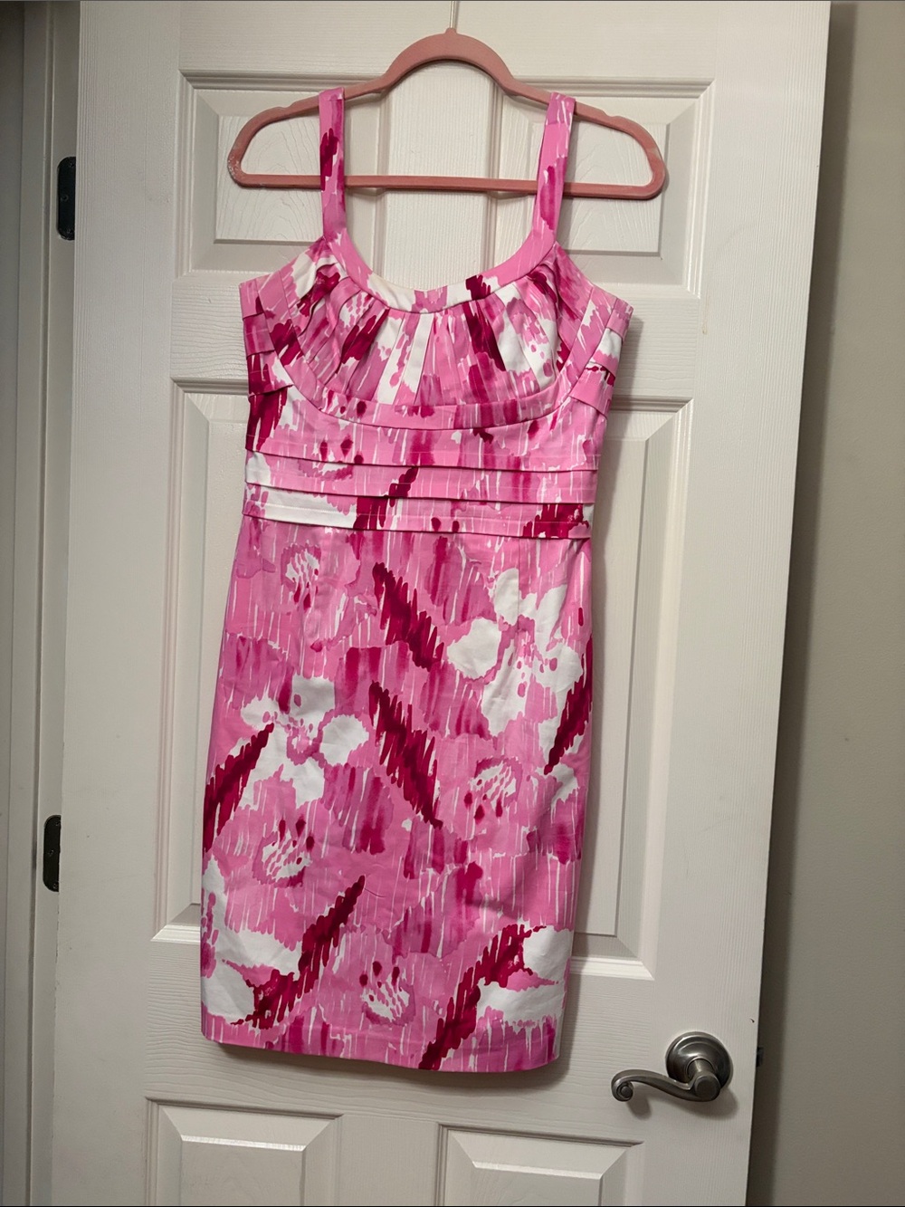 Calvin Klein Pink Floral-Print Midi Dress